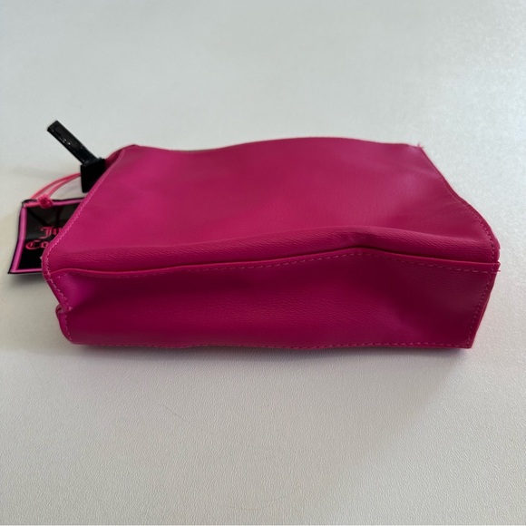 Juicy Couture Clutch Pink Gold Accent PVC Cosmetic Makeup Bag Double Zip Pockets - Picture 4 of 10